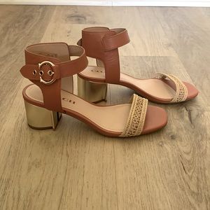 Like new, block heel Coach sandals.